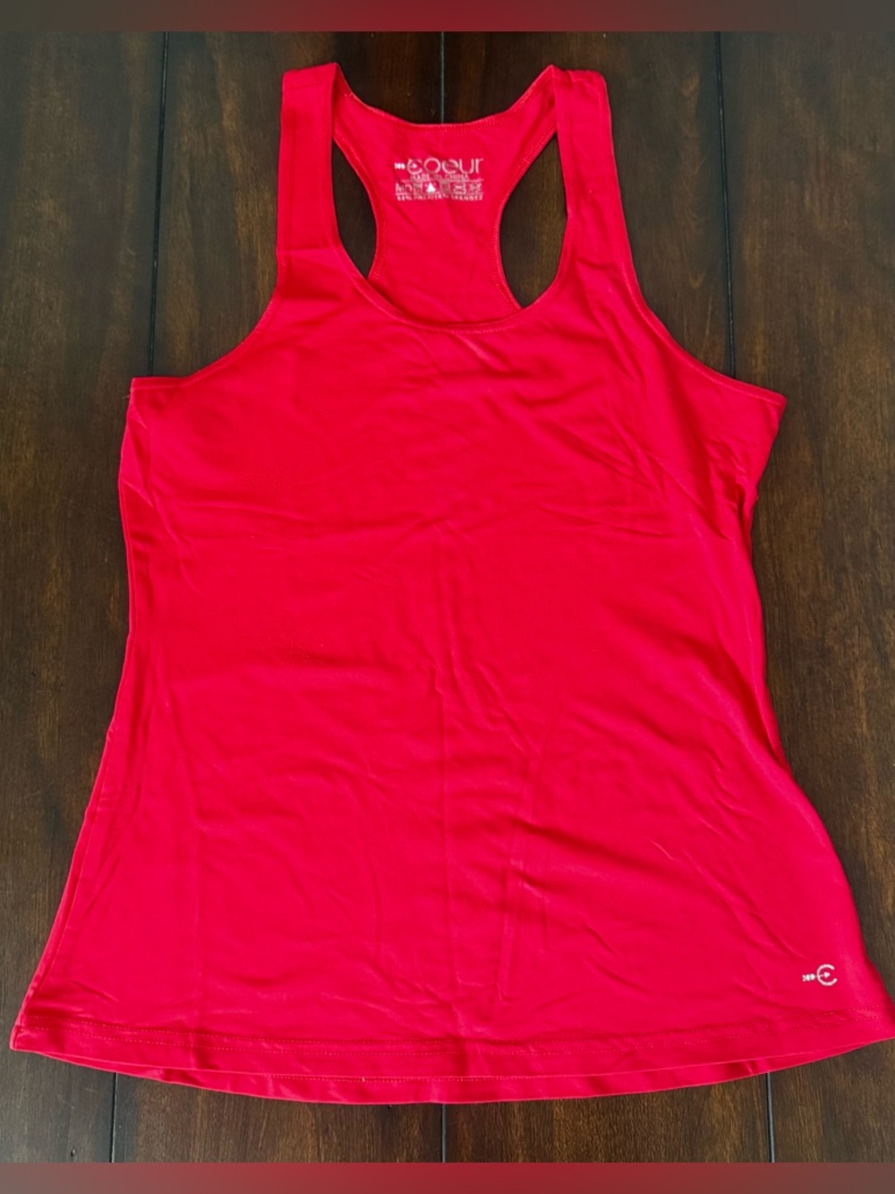 Coeur Racerback Running Tank Top - Red Medium - Picture 2 of 7